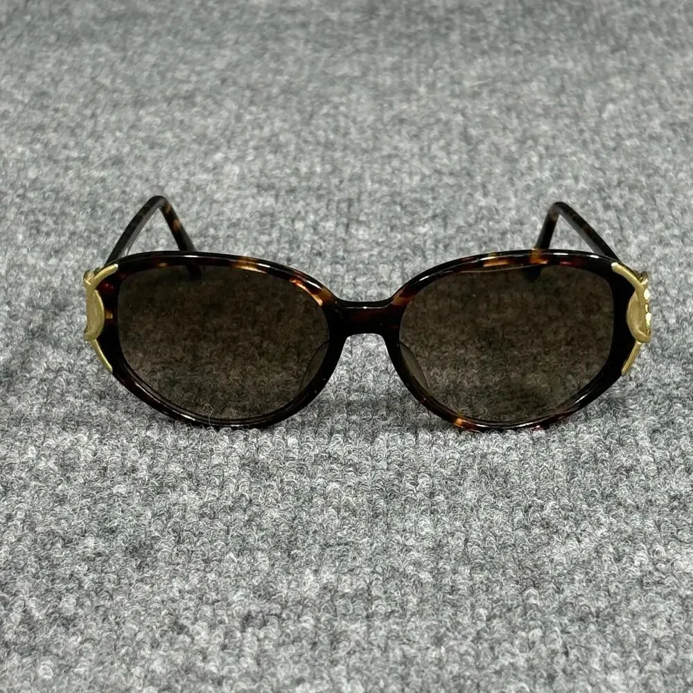 Rocco Originals Sunglasses Womens Brown Tortoise Oval UV400 Tinted Lenses Gold